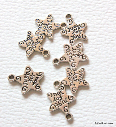 Just for you Silver Star Charms x 7